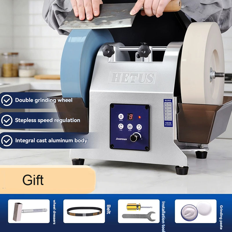 Commercial Kitchen Knife Sharpener - 10 inch Dual Wheel Electric Knife
