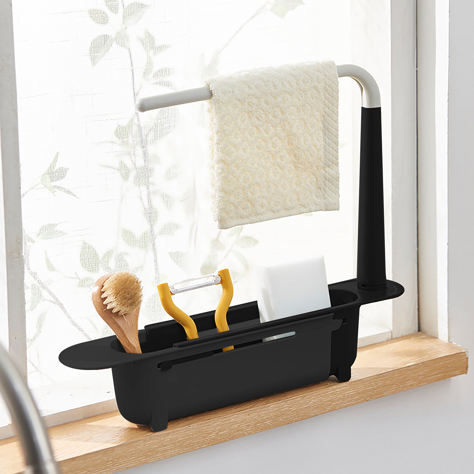Commercial Kitchen Shelving - elescopic Sink Shelf Drainer Rack Kitchen