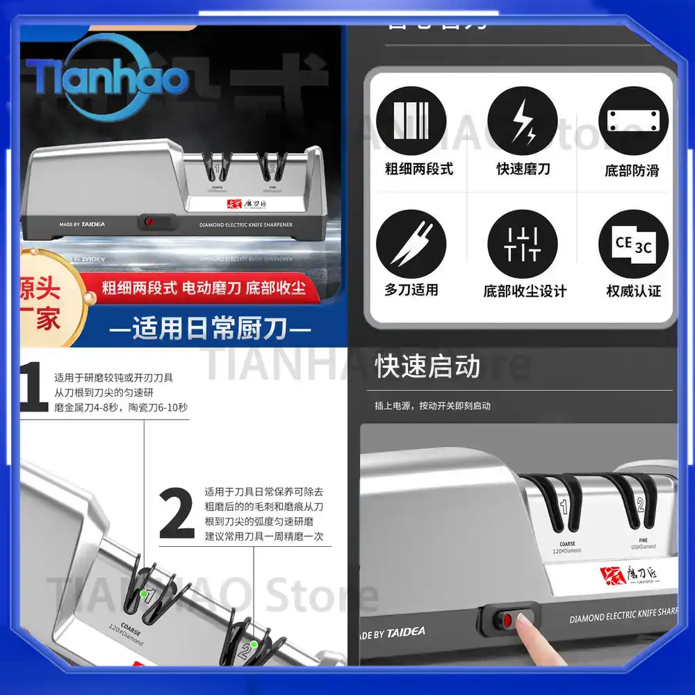 Commercial Kitchen Knife Sharpener - Electric Knife Sharpener for Home and