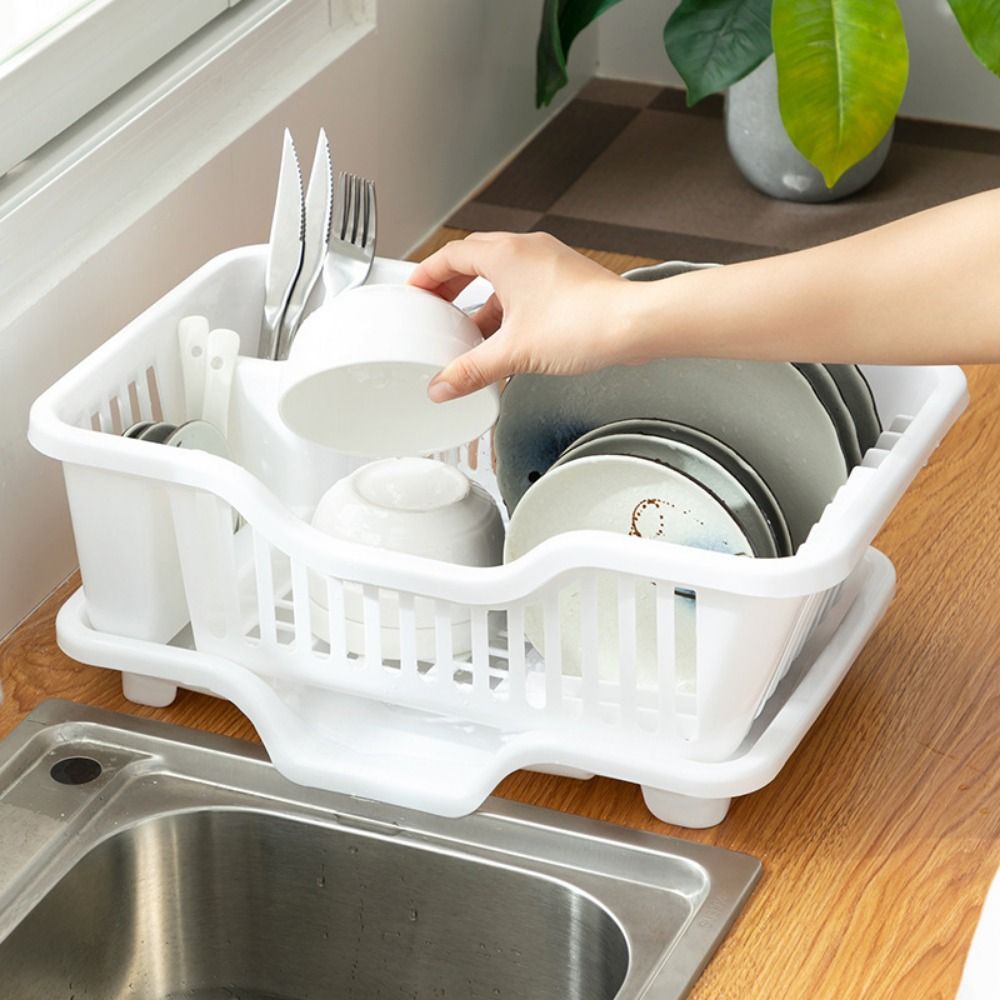 Commercial Kitchen Floor Drain - Kitchen Countertop Dinnerware Plates Utensils Drainer