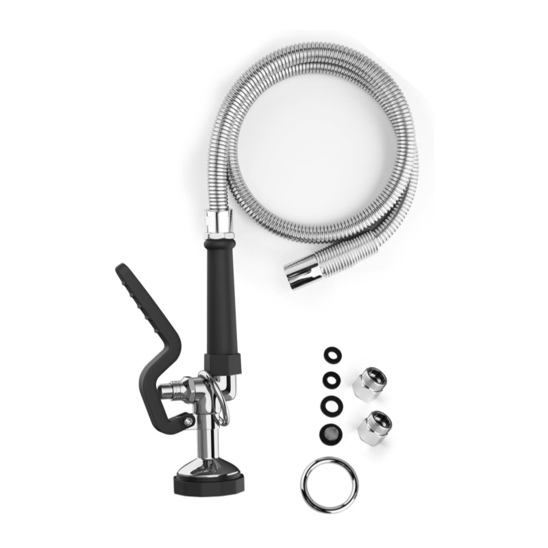 Commercial Kitchen Taps - 45” Stainless-Steel Hose with Pre Rinse