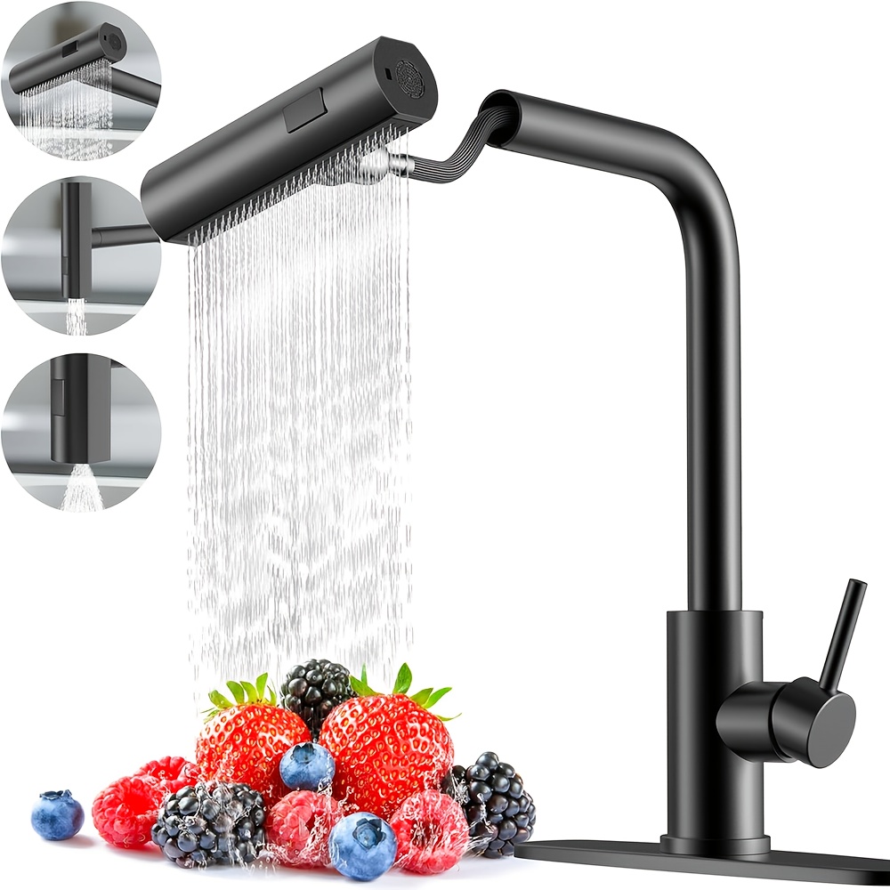 Commercial Kitchen Taps - 1 PC Black Kitchen Faucet With