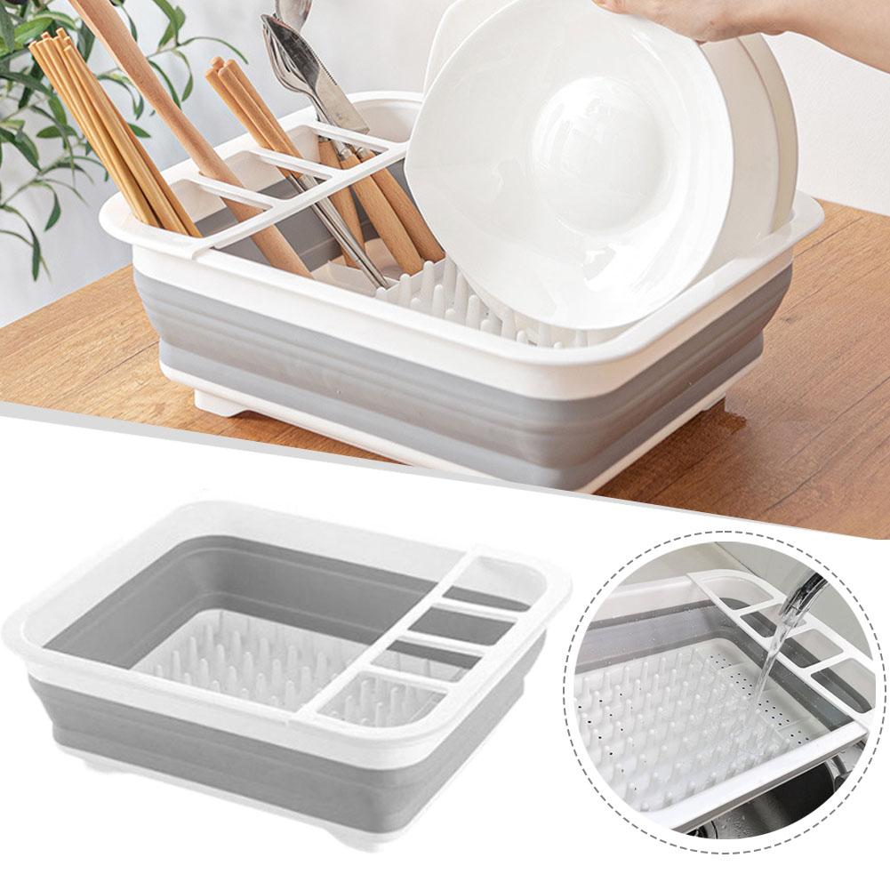 Commercial Kitchen Floor Drain - Foldable Dish Drainer Bowl Rack Dinnerware