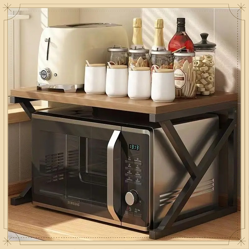 Commercial Kitchen Shelving - Multilayer Microwave Storage Rack Kitchen Countertop
