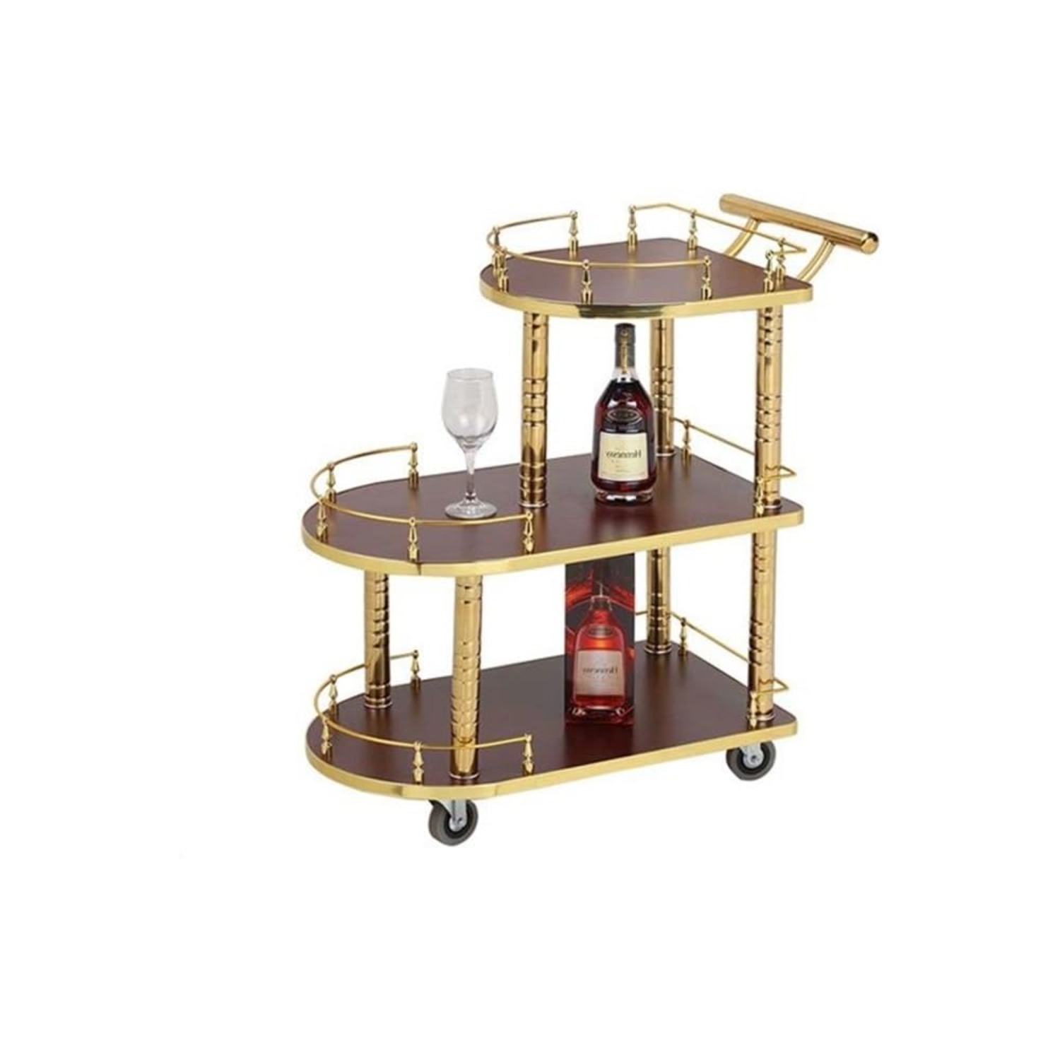 Commercial Kitchen On Wheels - 3-Tier Bar Cart, Restaurant Utility Cart