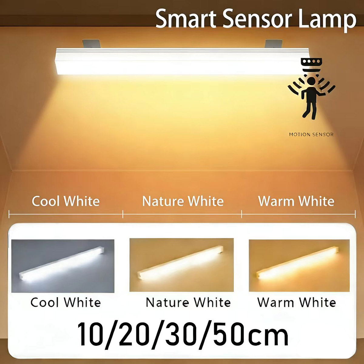 Commercial Kitchen Lighting - USB Type C Rechargeable Motion Sensor