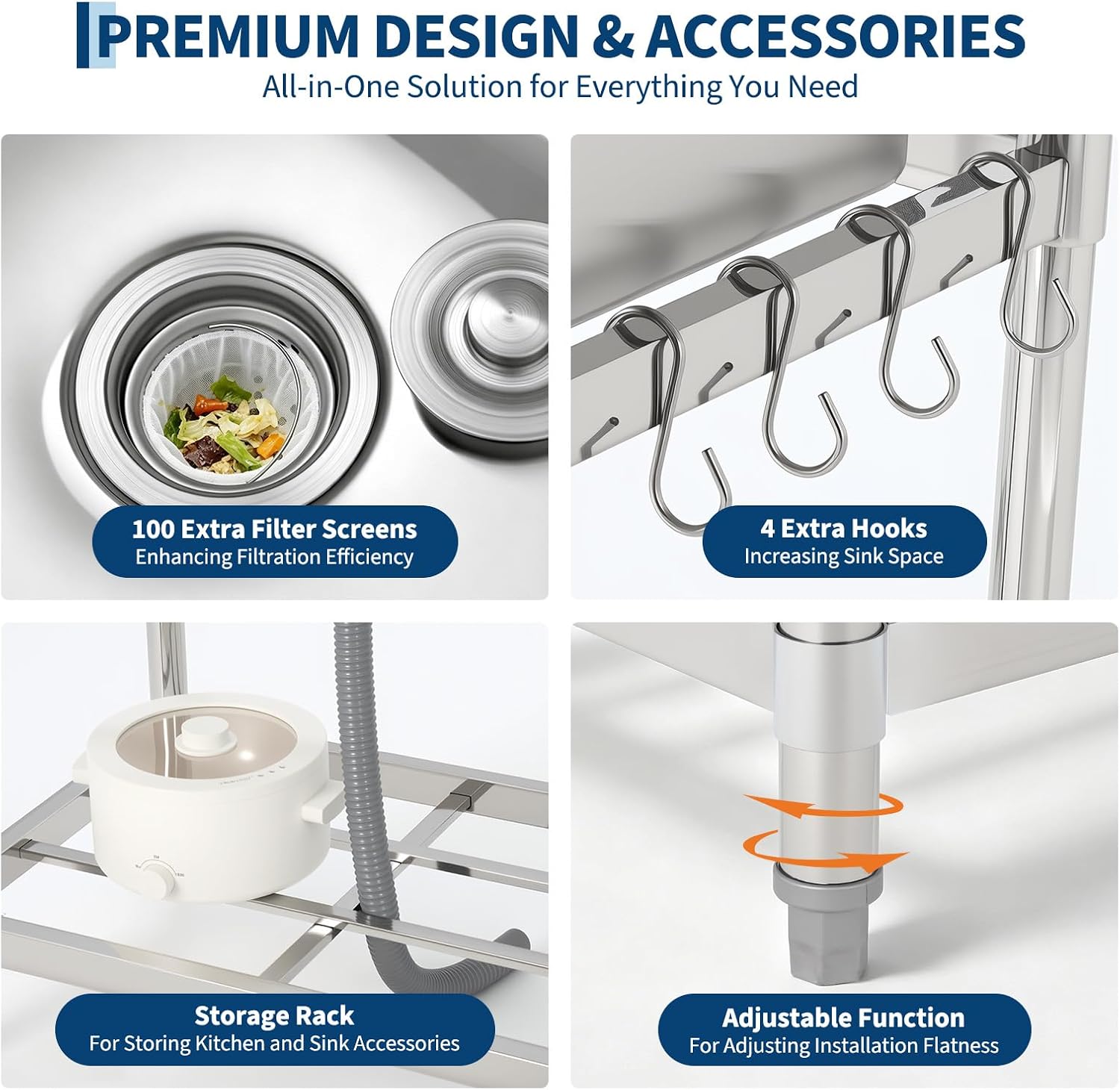 Stainless Steel Utility Sink W - Commercial Kitchen Taps recension och pris