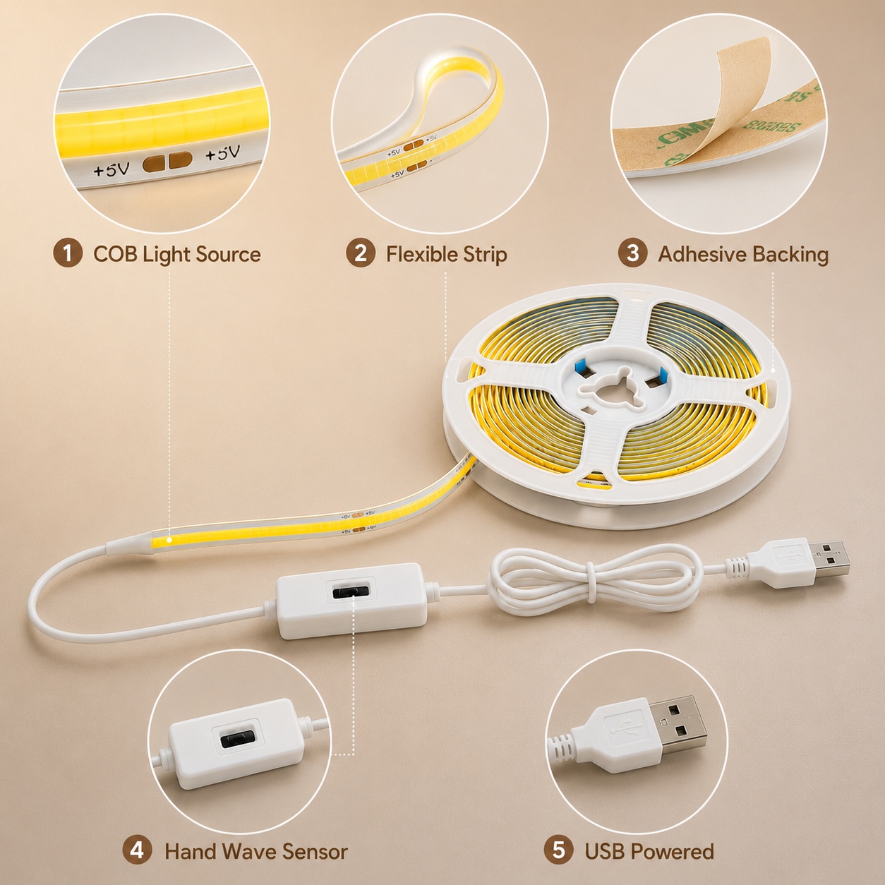 COB LED Light Strip Gesture Se - Commercial Kitchen Cabinet recension och pris