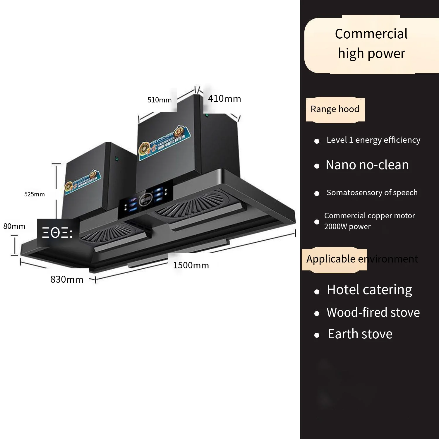 -for OEM  Hood Household Comme - Commercial Kitchen Range Hood recension och pris