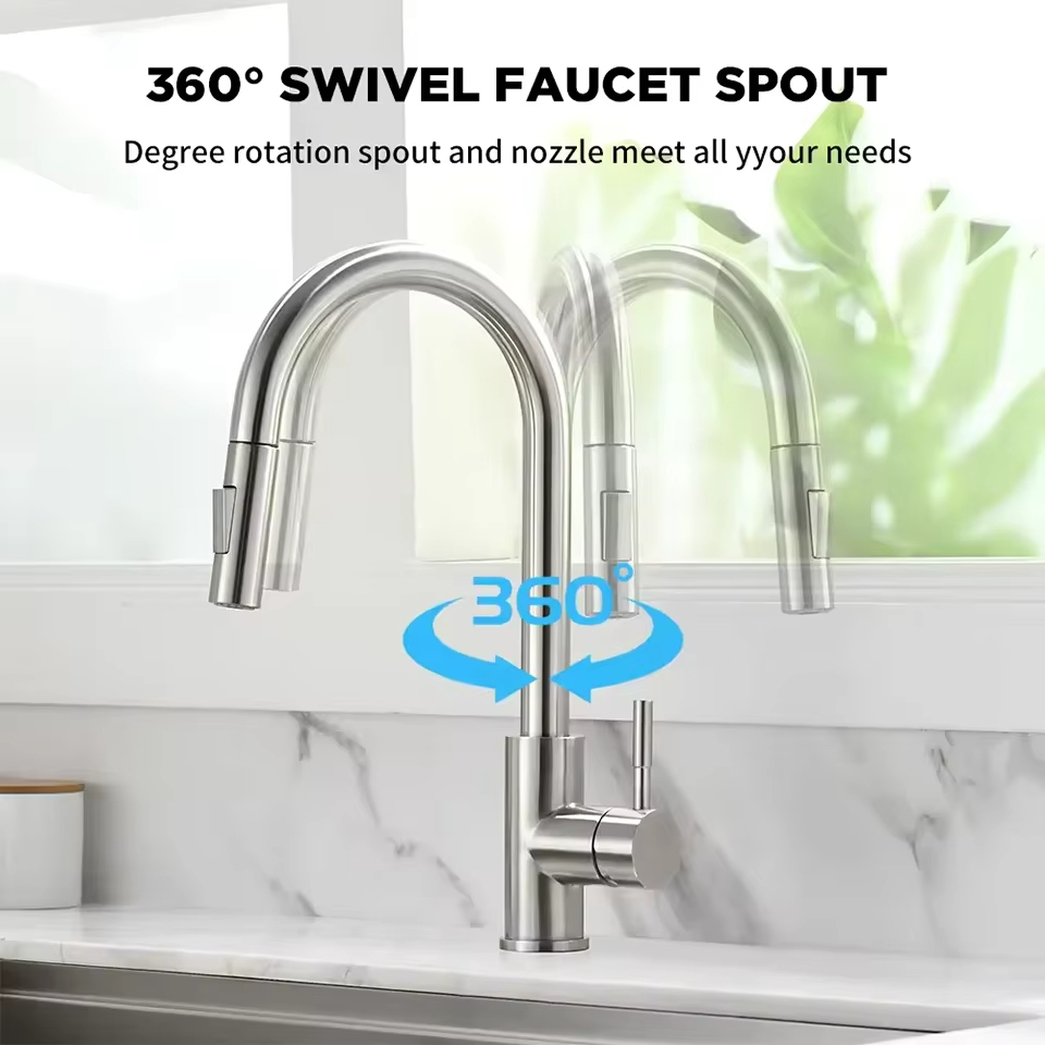 Black Silver Kitchen Faucet, D - Commercial Kitchen Mixer Tap recension och pris