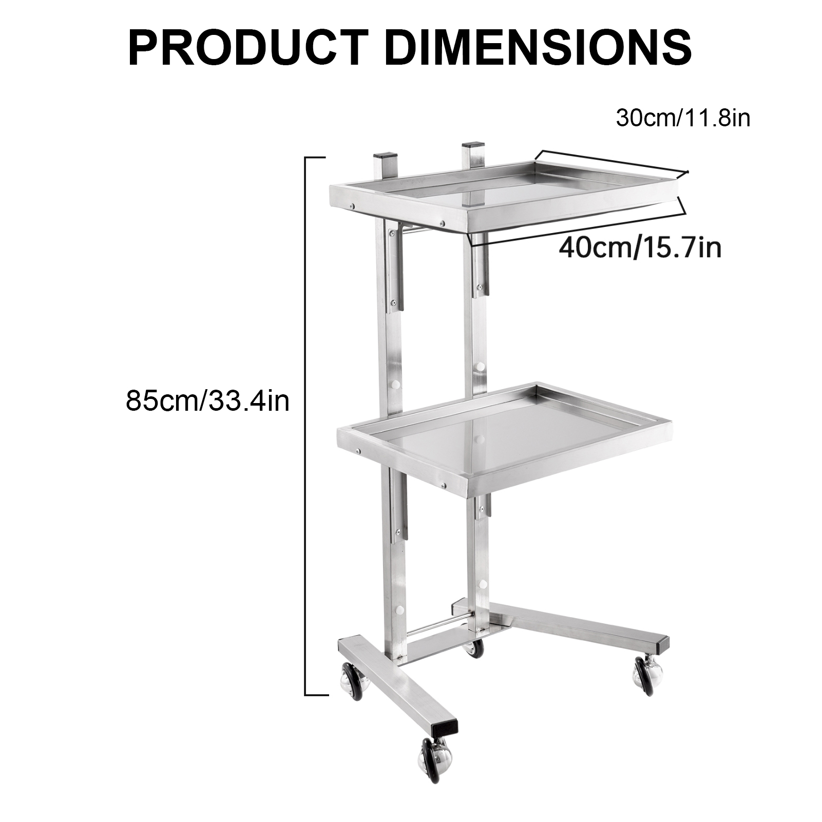 Silver Salon Rolling Cart, 2 T - Commercial Kitchen On Wheels recension och pris