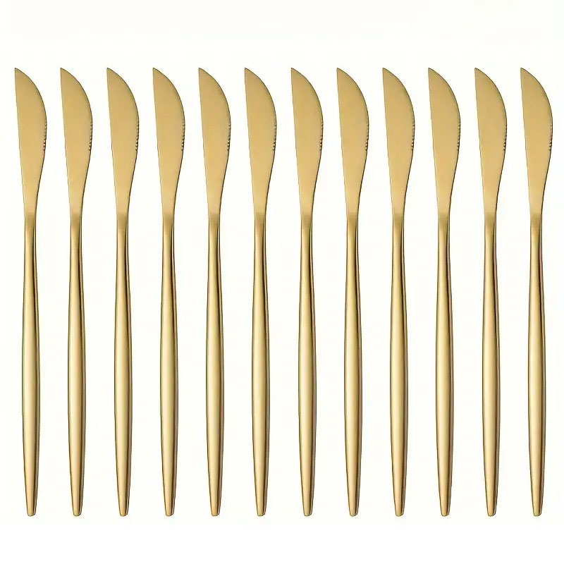 12pcs Golded Dinner Knives Sta - Commercial Kitchen Knives recension och pris