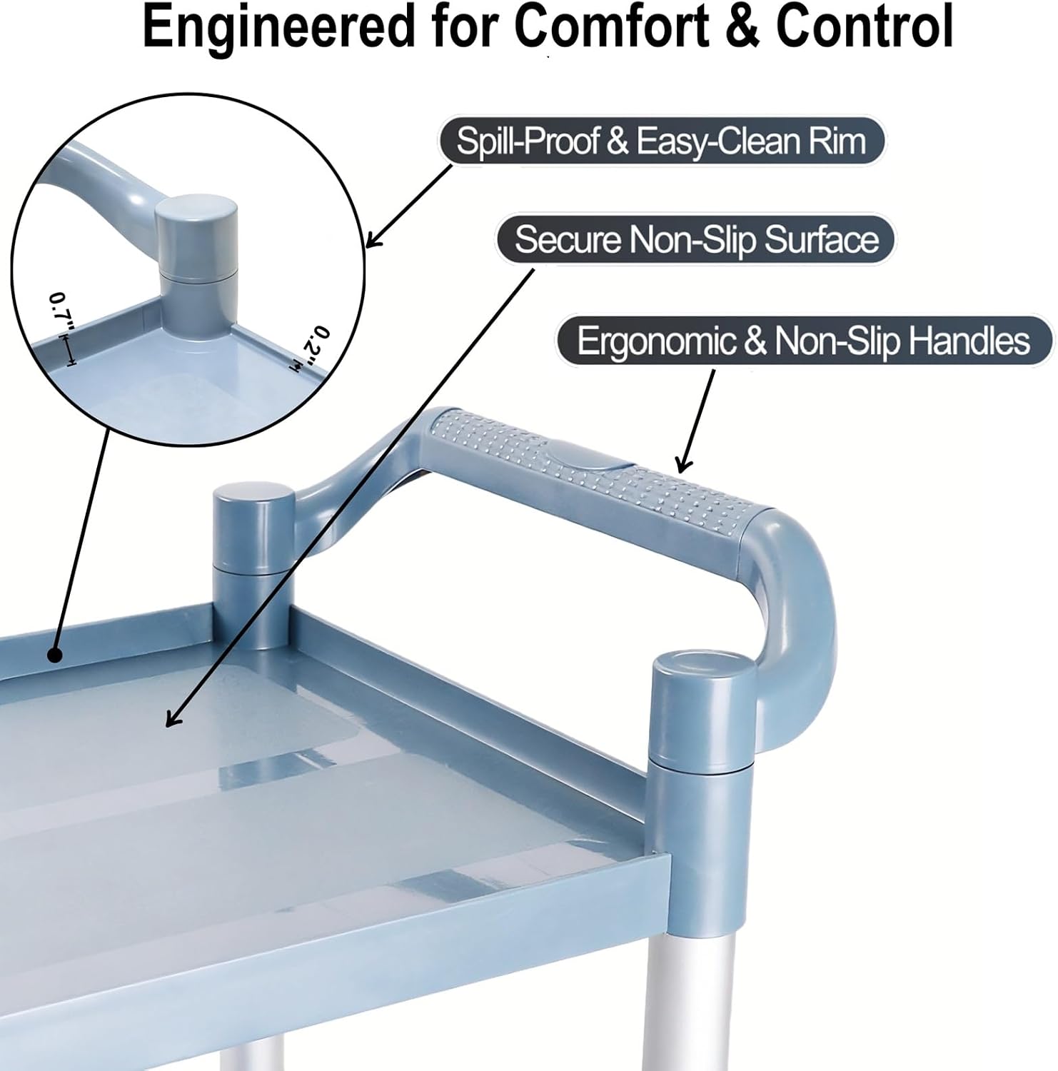 3 Tier Rolling Utility Cart On - Commercial Kitchen On Wheels recension och pris