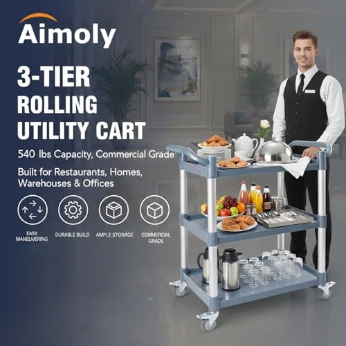 3-Tier Rolling Utility Cart on - Commercial Kitchen On Wheels recension och pris