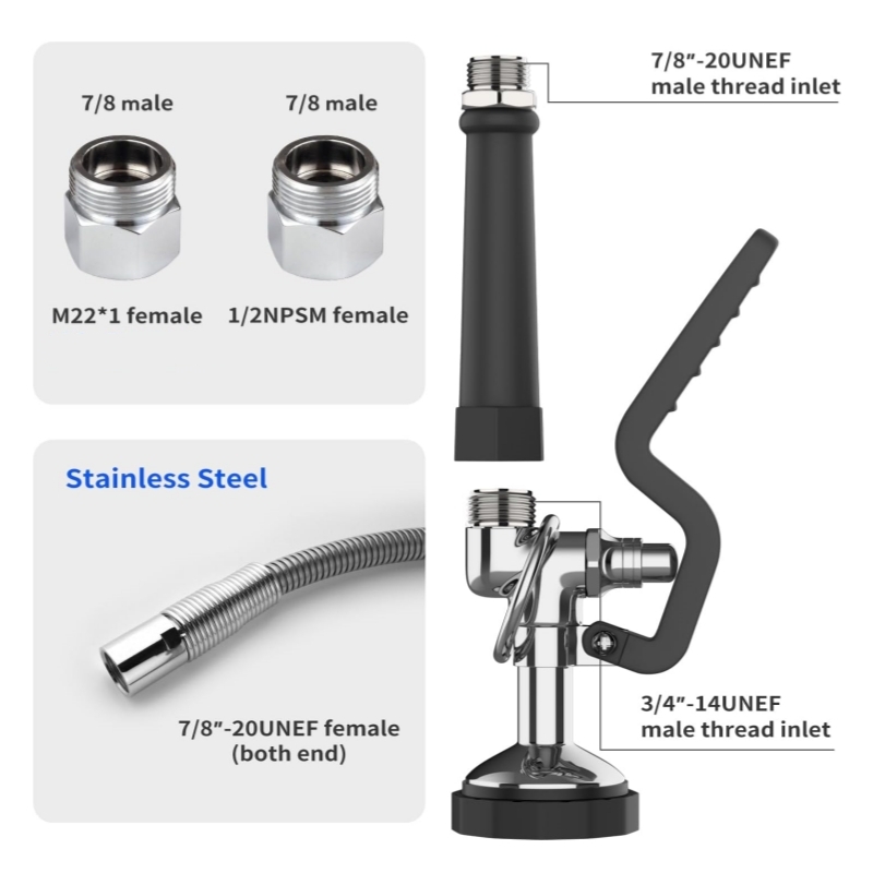 45” Stainless-Steel Hose with  - Commercial Kitchen Taps recension och pris