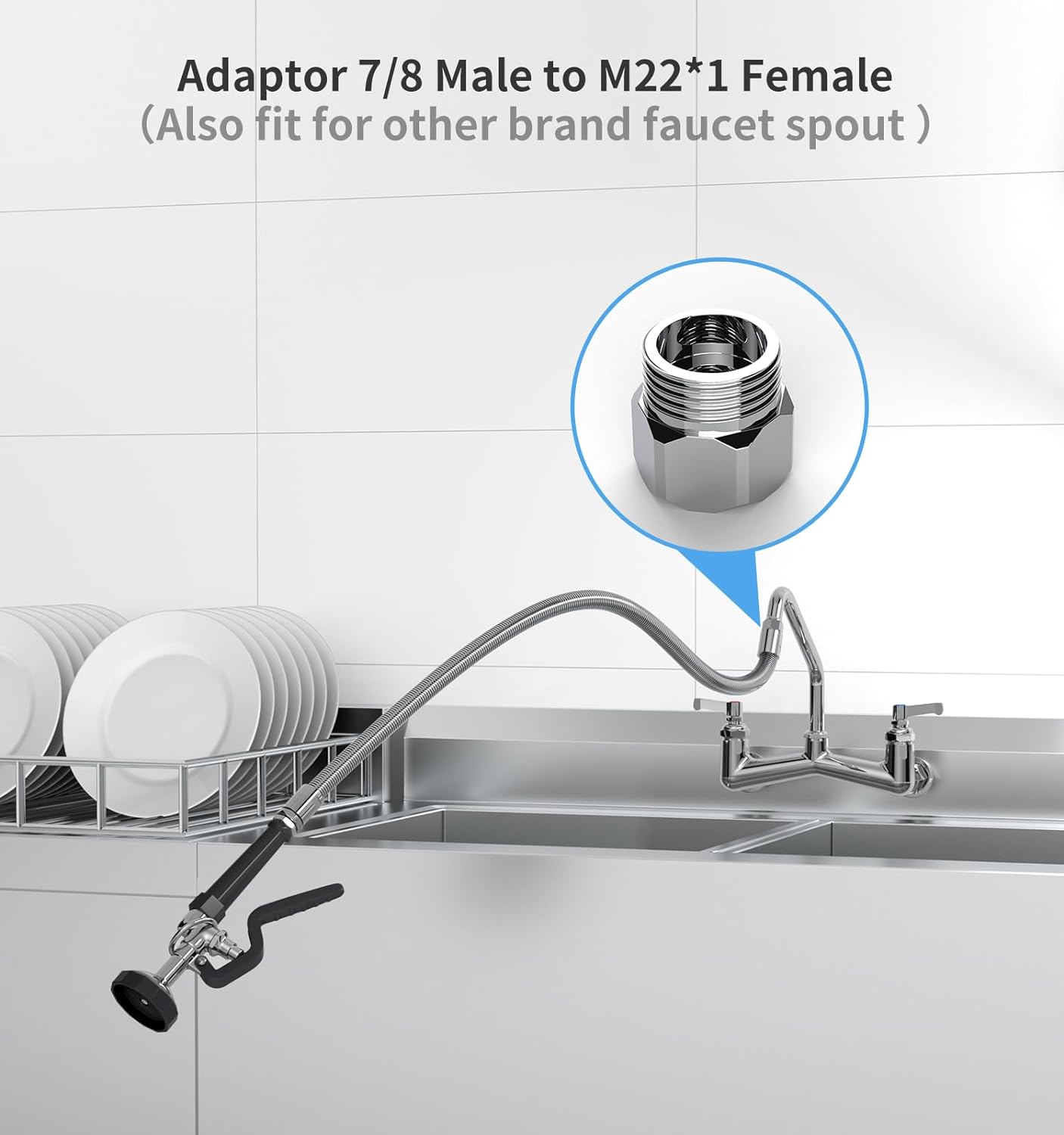 45” Stainless-Steel Hose with  - Commercial Kitchen Taps recension och pris
