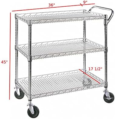 Heavy Duty 3 Tier Rolling Util - Commercial Kitchen On Wheels recension och pris