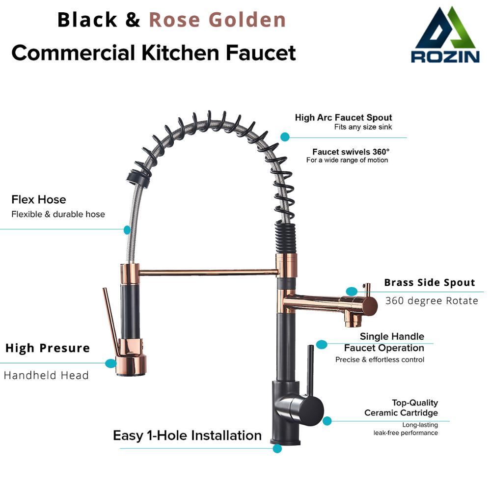 Rozin Black Kitchen Faucet Spr - Commercial Kitchen Mixer Tap recension och pris