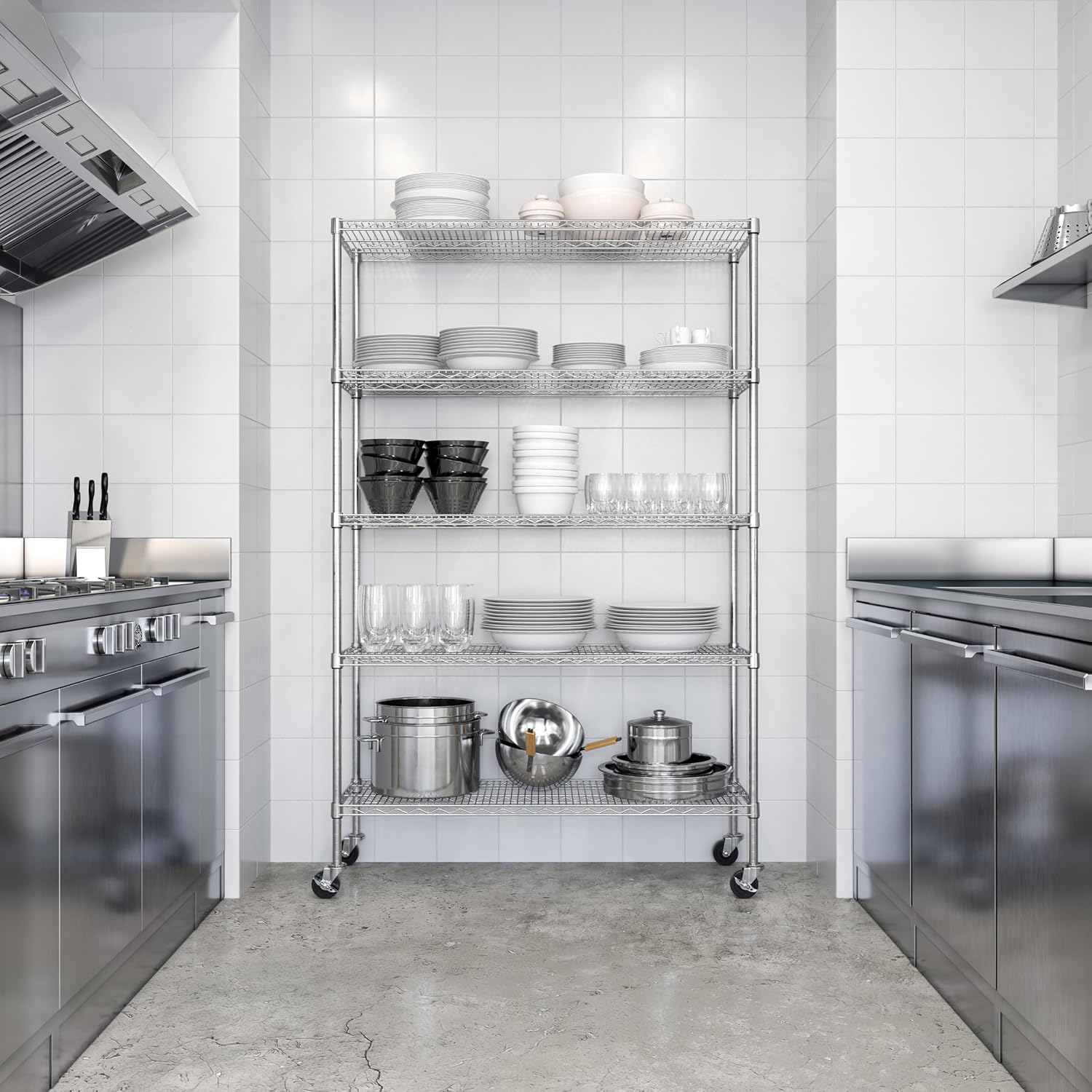Commercial Grade Five Tier Ste - Commercial Kitchen Shelving recension och pris