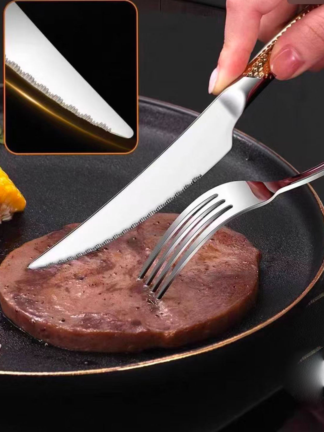 Steak Knife and Fork Cutlery W - Commercial Kitchen Knives recension och pris