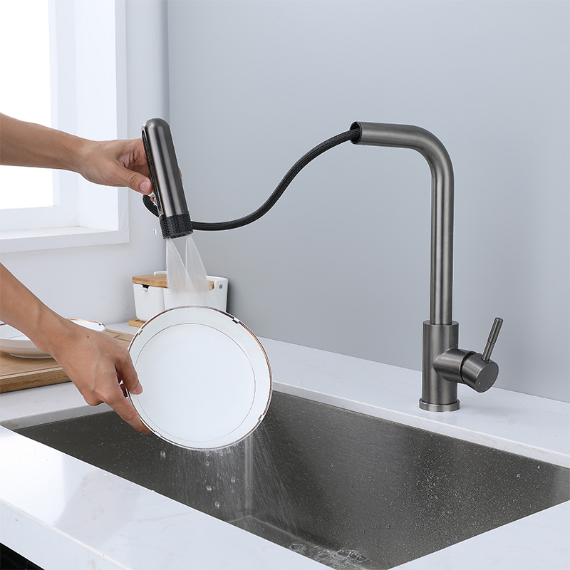 6 Mode Gray Kitchen Faucets Pu - Commercial Kitchen Mixer Tap recension och pris
