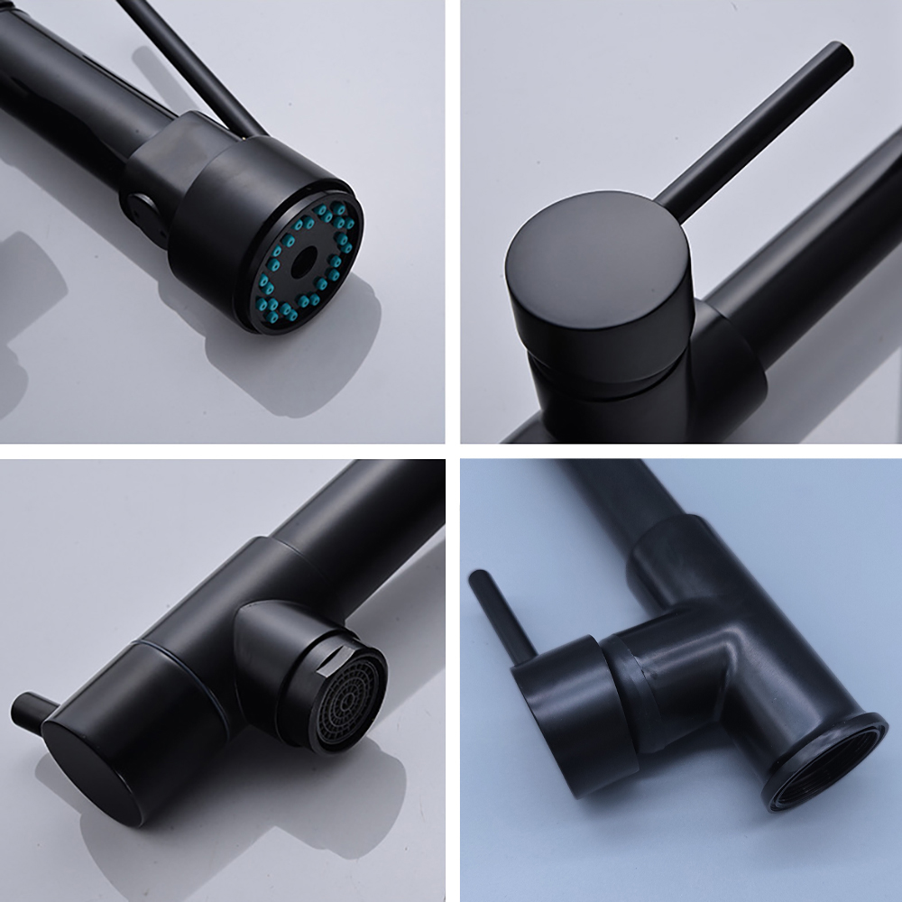 DQOK Black Brushed Spring Pull - Commercial Kitchen Mixer Tap recension och pris