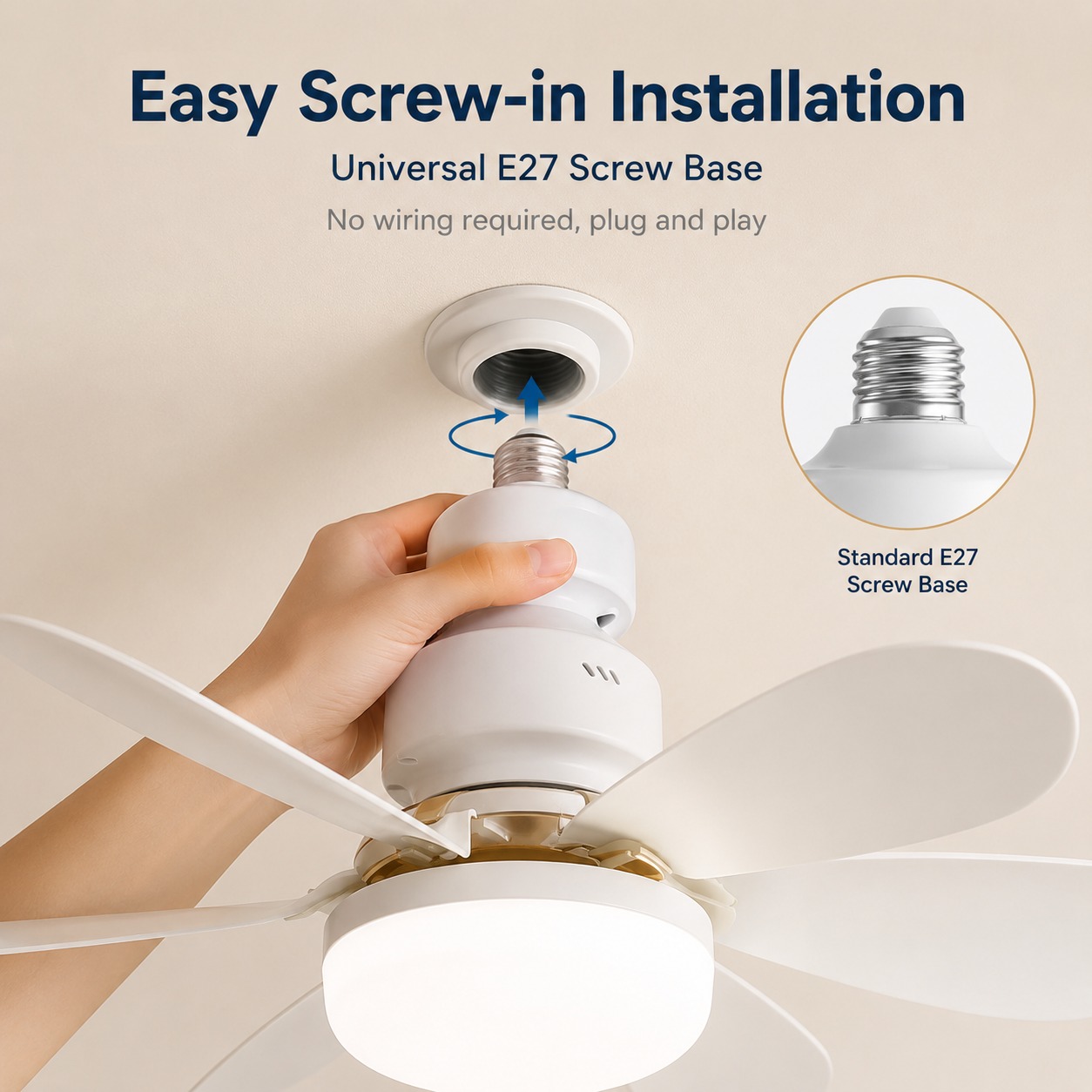 2026 New E27 Ceiling Fan Light - Commercial Kitchen Lighting recension och pris