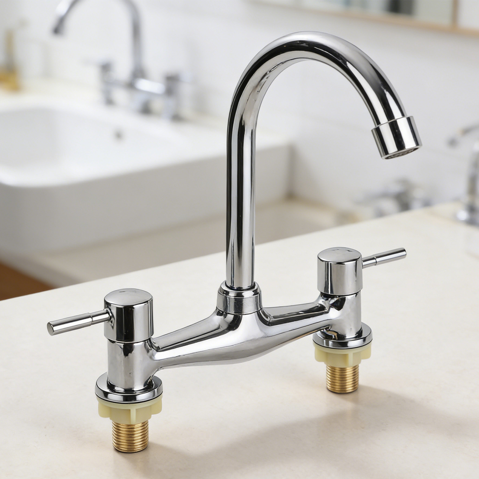 Modern Double Lever Chrome Kit - Commercial Kitchen Taps recension och pris