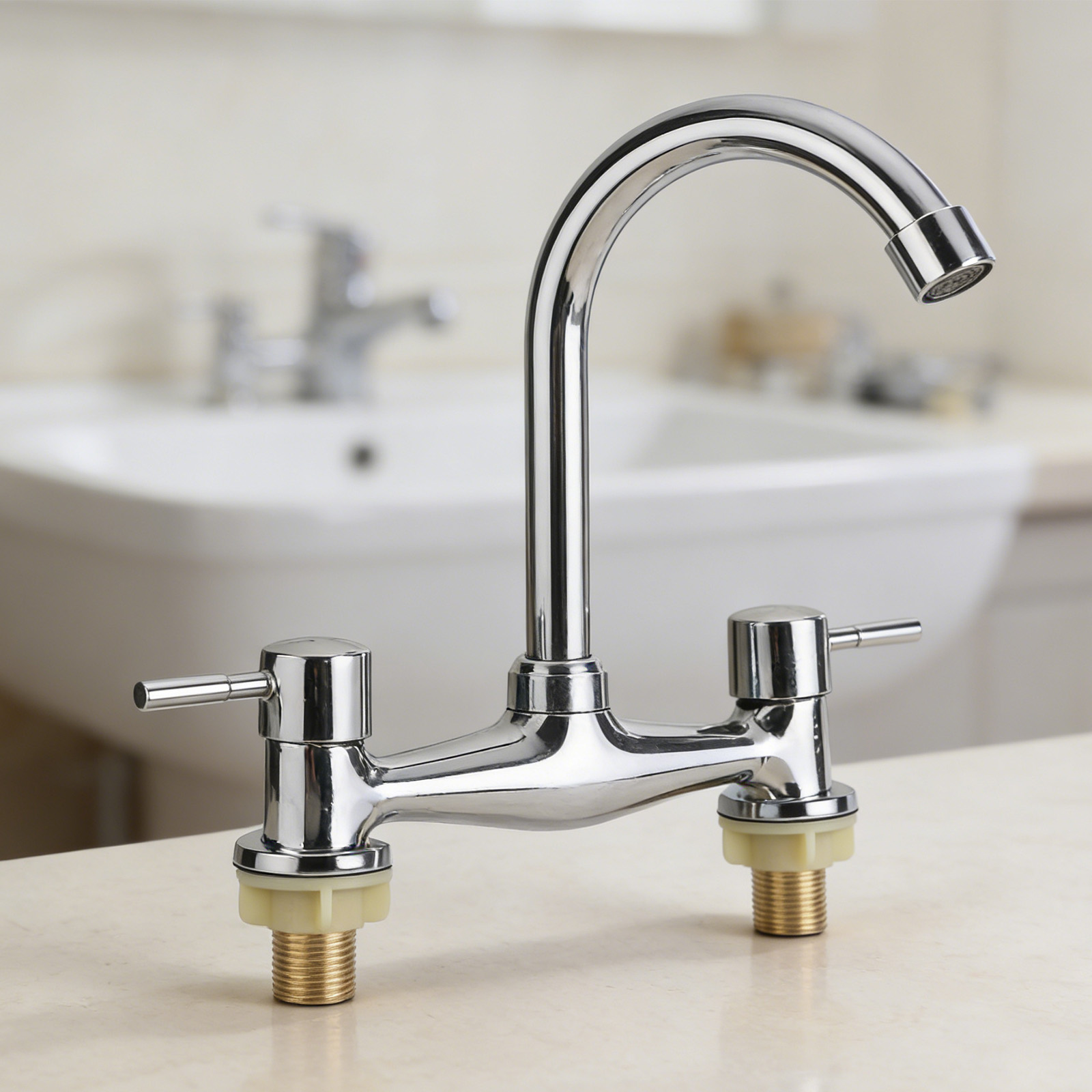 Modern Double Lever Chrome Kit - Commercial Kitchen Taps recension och pris