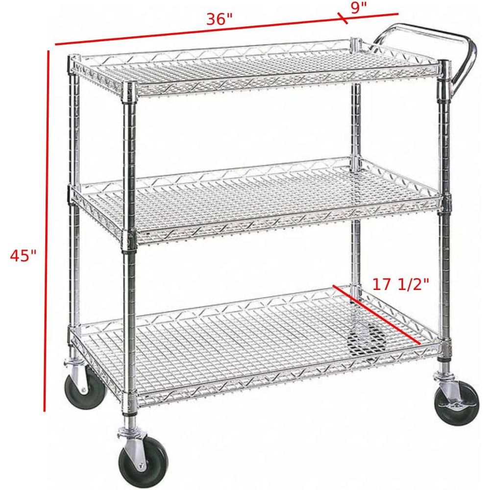 Heavy Duty 3 Tier Rolling Util - Commercial Kitchen On Wheels recension och pris