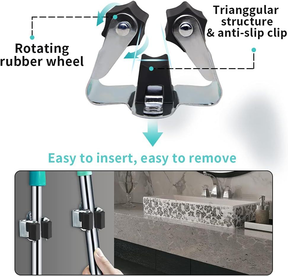 1/4pcs Broom Hanger Mop Holder - Commercial Kitchen Wall Shelves recension och pris